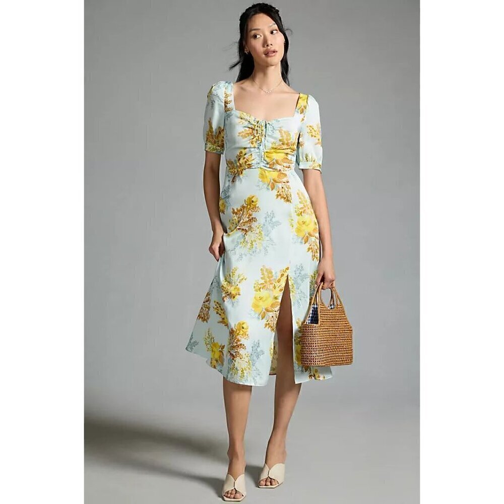 FAVORITE DAUGHTER The Vineyard Floral Print Maxi Dress in Sky Blue Size US 0